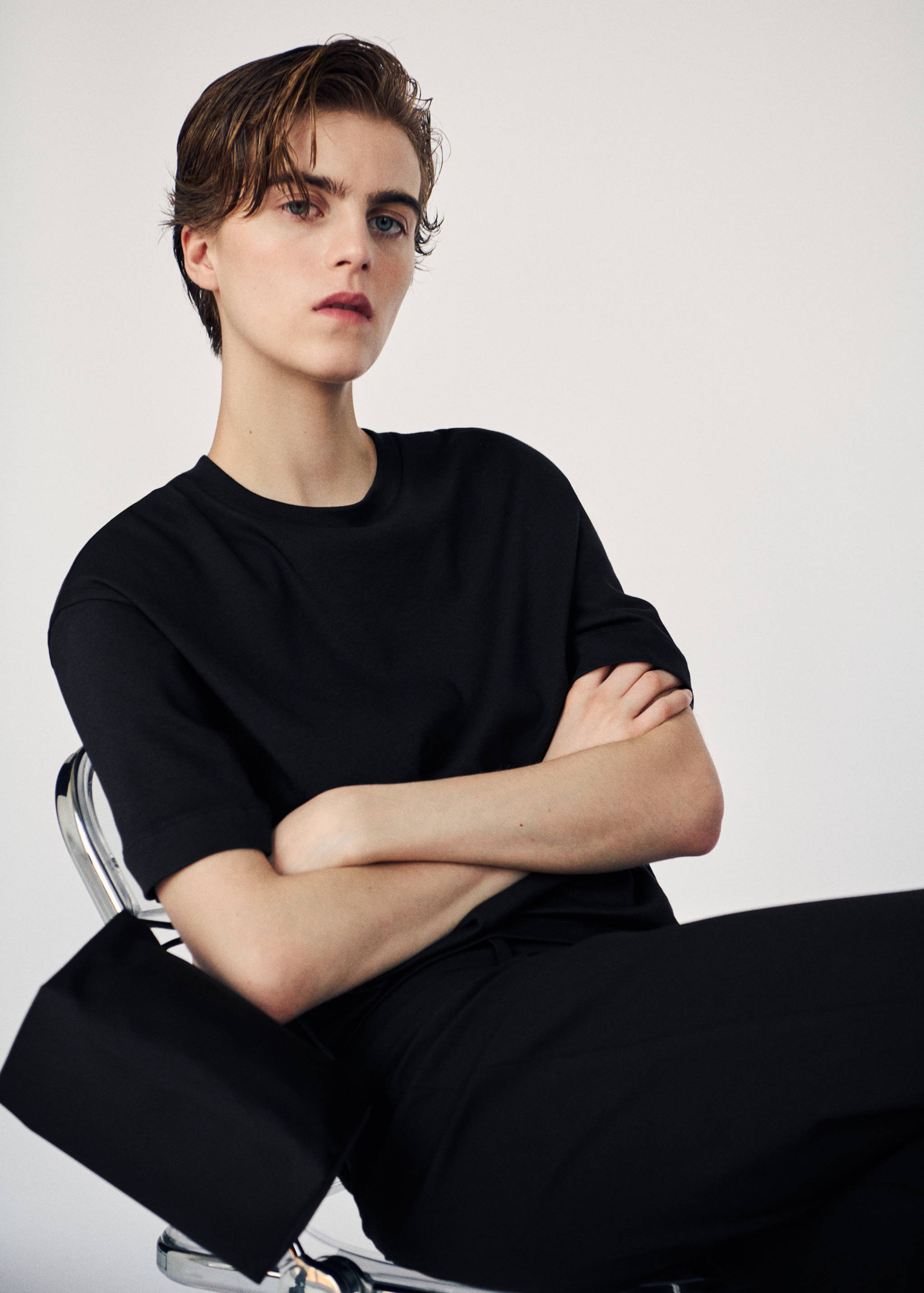 Mango t-shirt iris in black-004