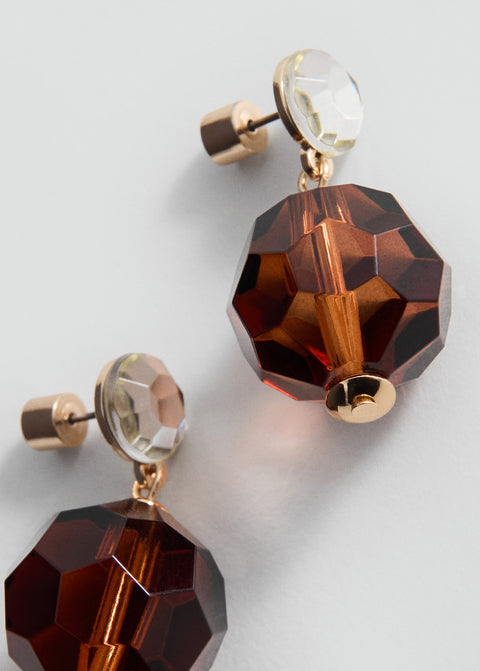 Mango earrings fedora in brown