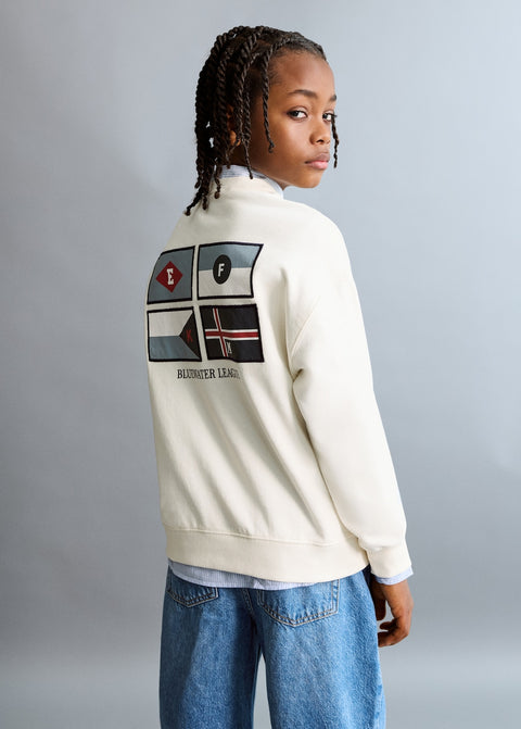 Mango sweatshirt fflag in off white