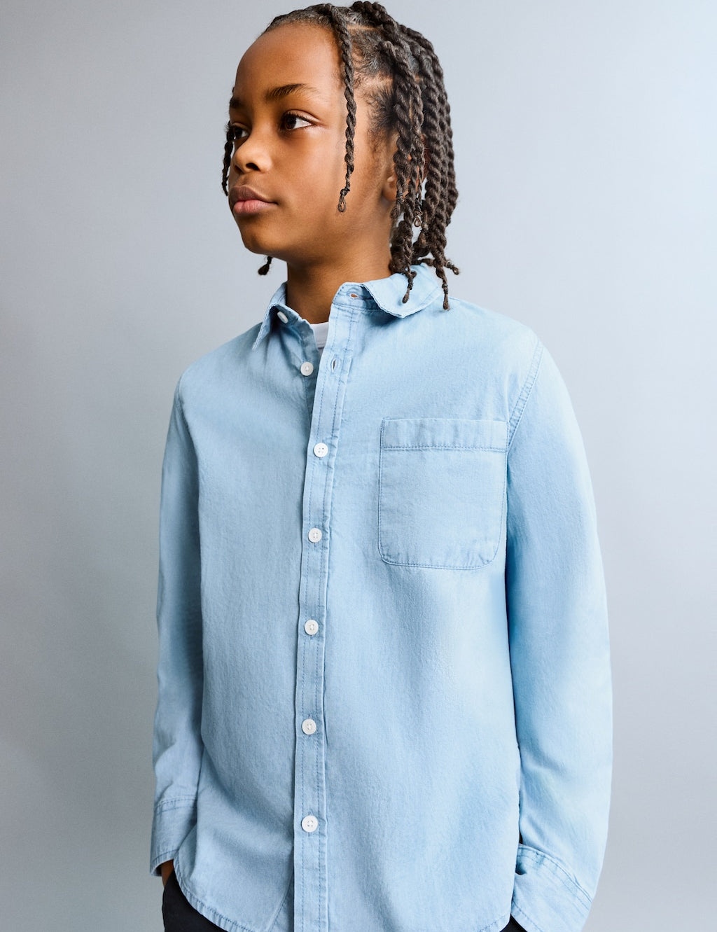 Mango shirt pacific in light denim - Image 1
