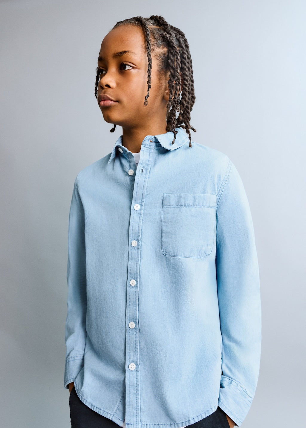 Mango shirt pacific in light denim - Image 1