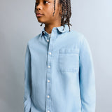 Mango shirt pacific in light denim - Image 1