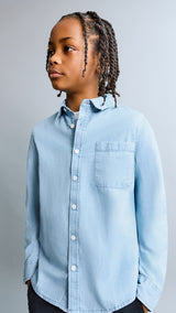 Mango shirt pacific in light denim - Image 1