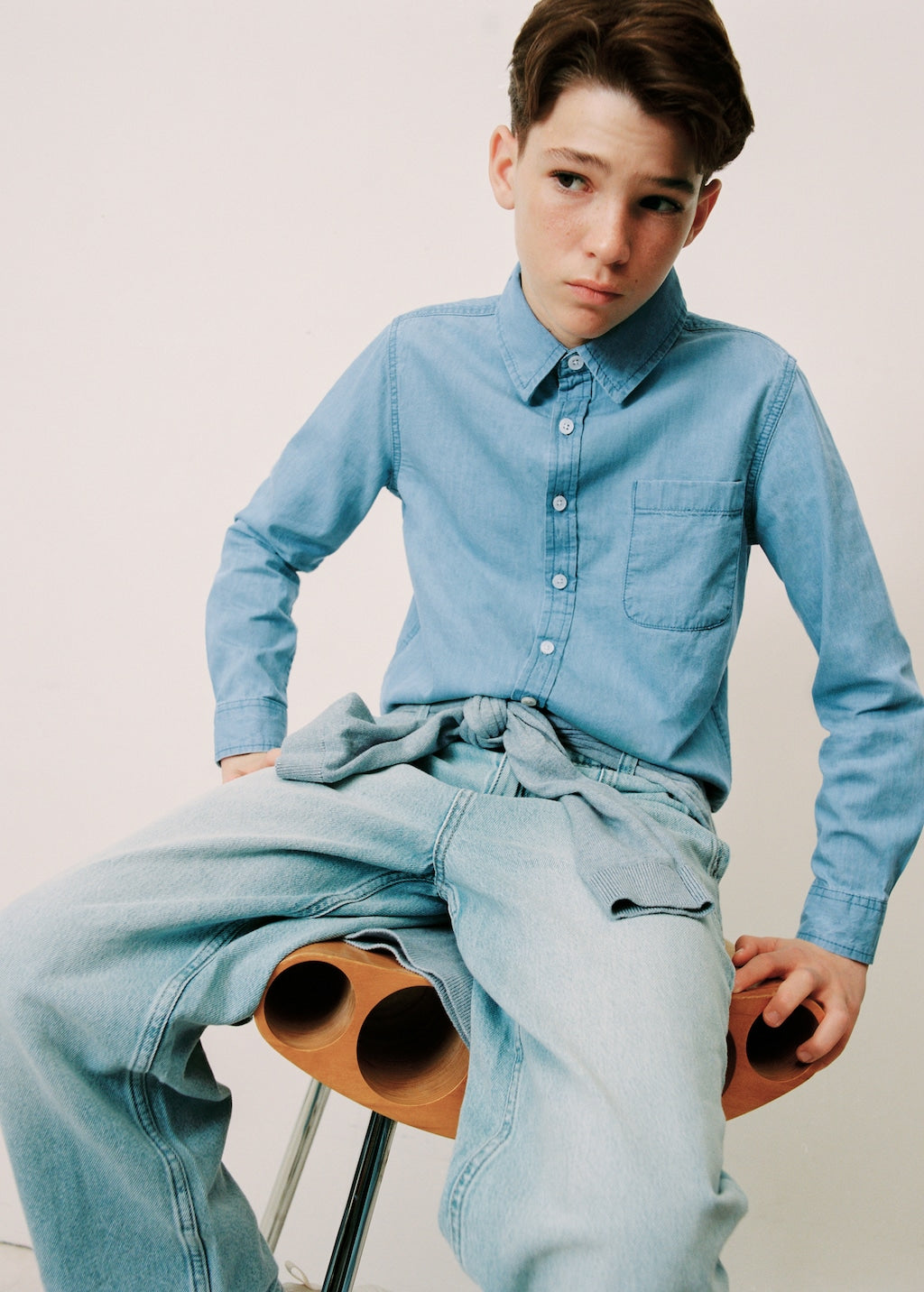 Mango shirt pacific in light denim - Image 5