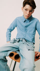Mango shirt pacific in light denim - Image 5
