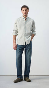 Mango shirt candela in pastel green-001