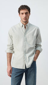 Mango shirt candela in pastel green-002
