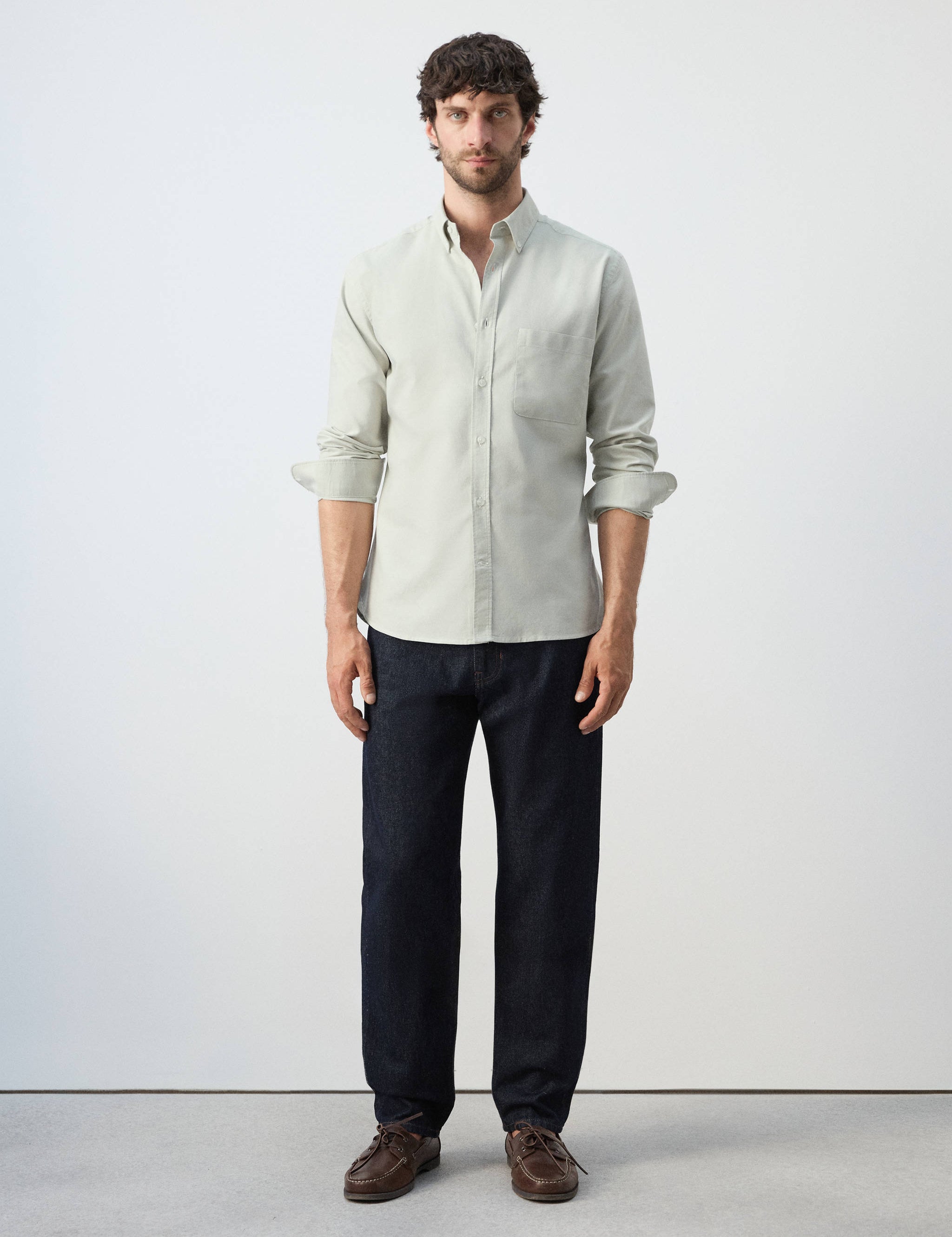 Mango shirt oxli in pastel green-001