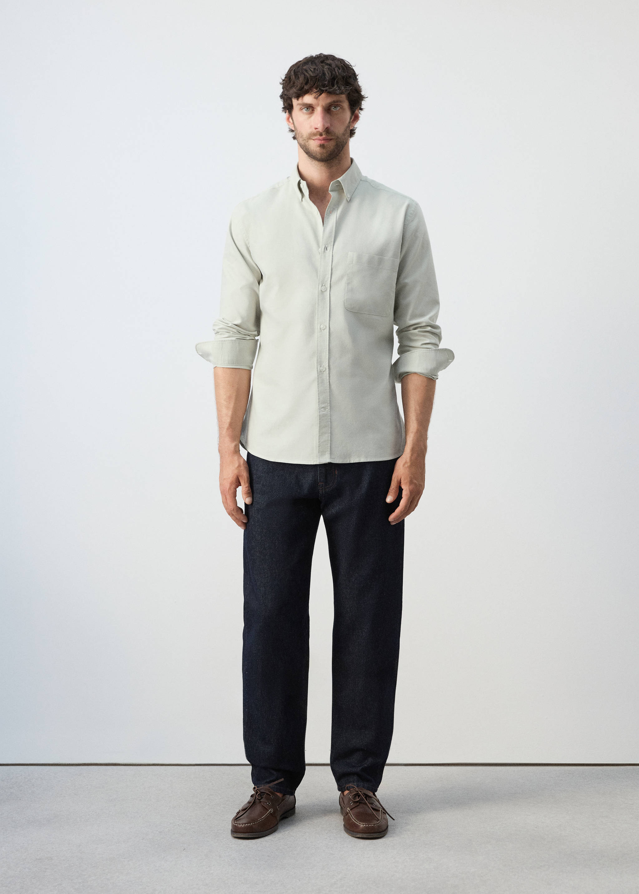 Mango shirt oxli in pastel green-001