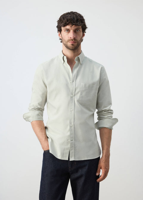 Mango shirt oxli in pastel green