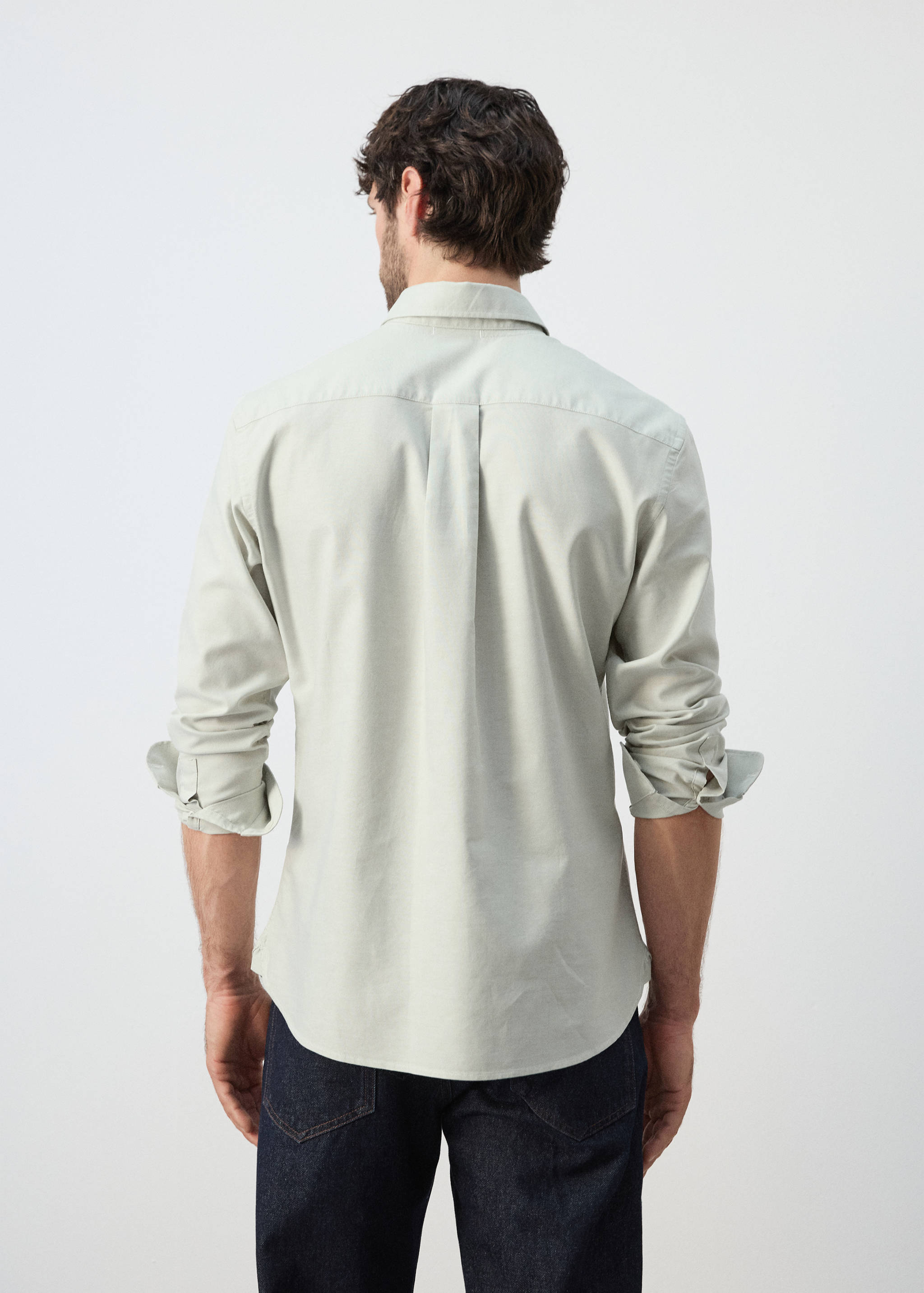 Mango shirt oxli in pastel green-003