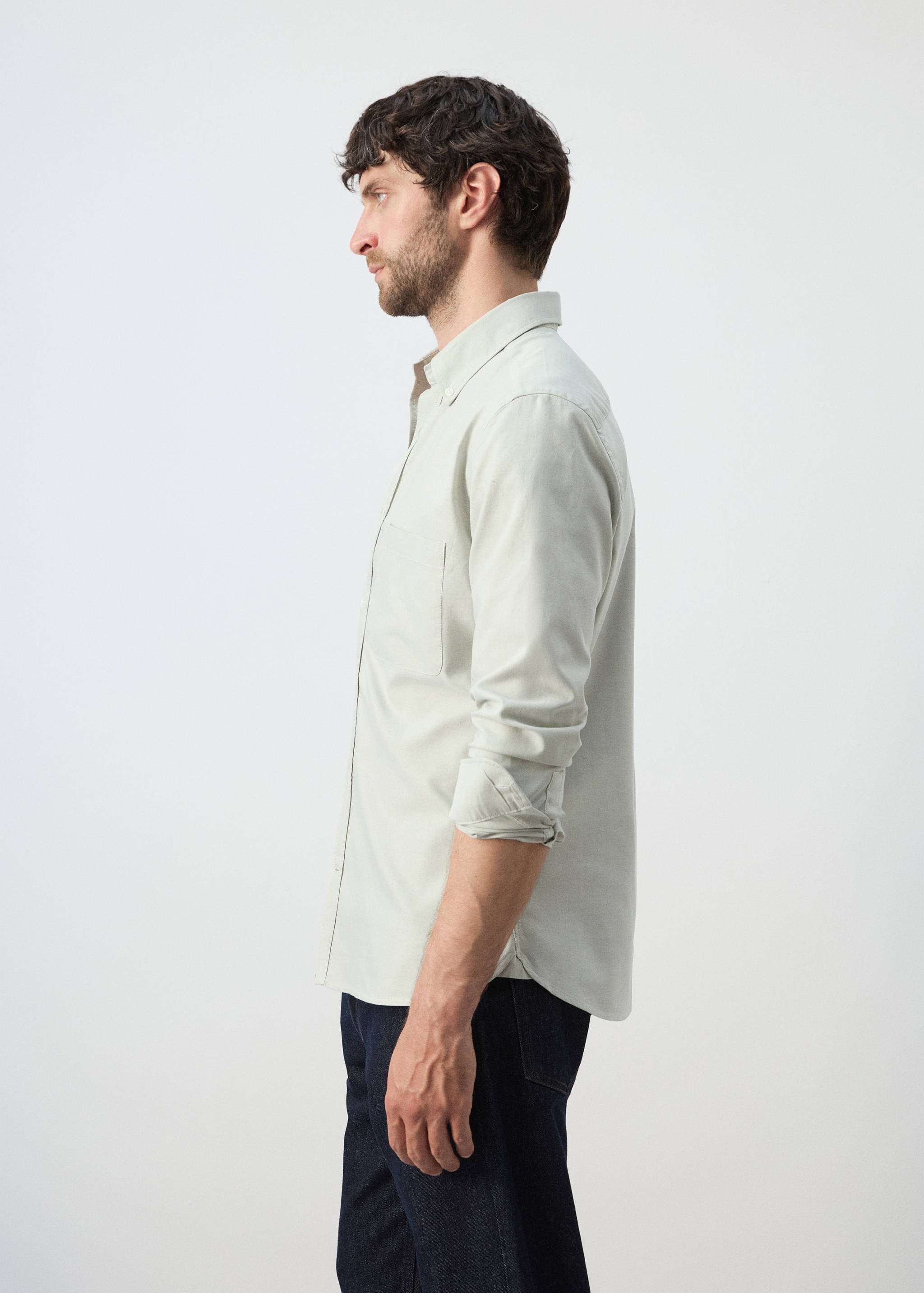 Mango shirt oxli in pastel green-008