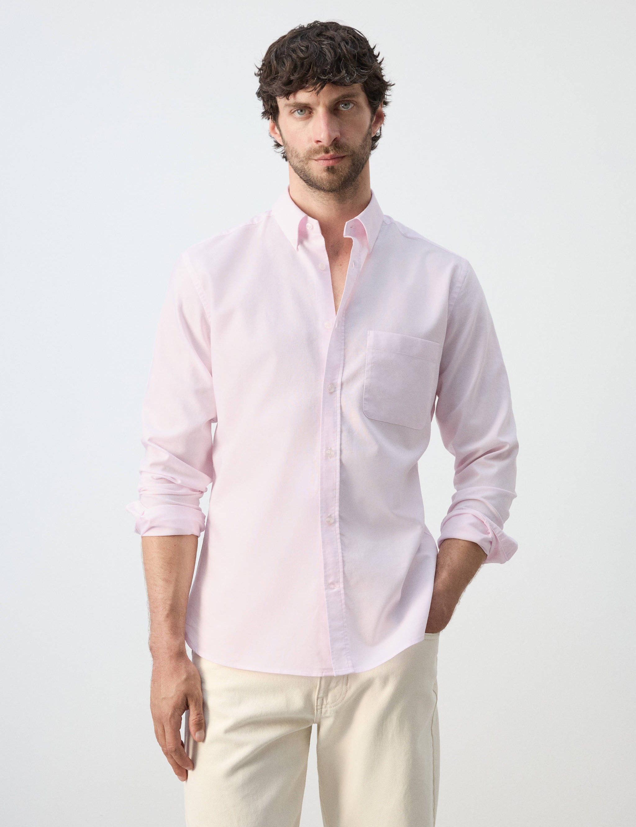 Mango shirt oxli in pastel pink-002