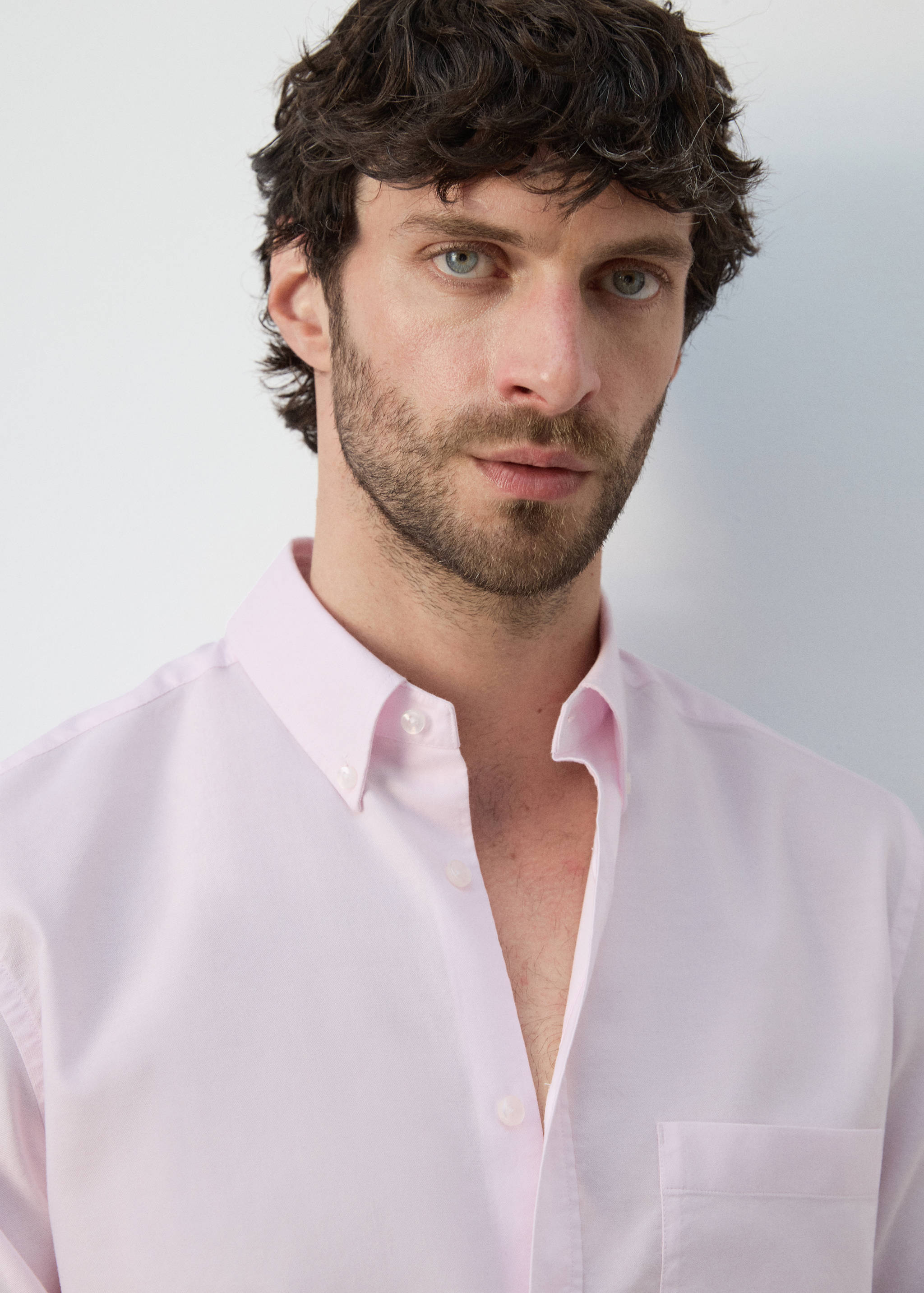 Mango shirt oxli in pastel pink-004