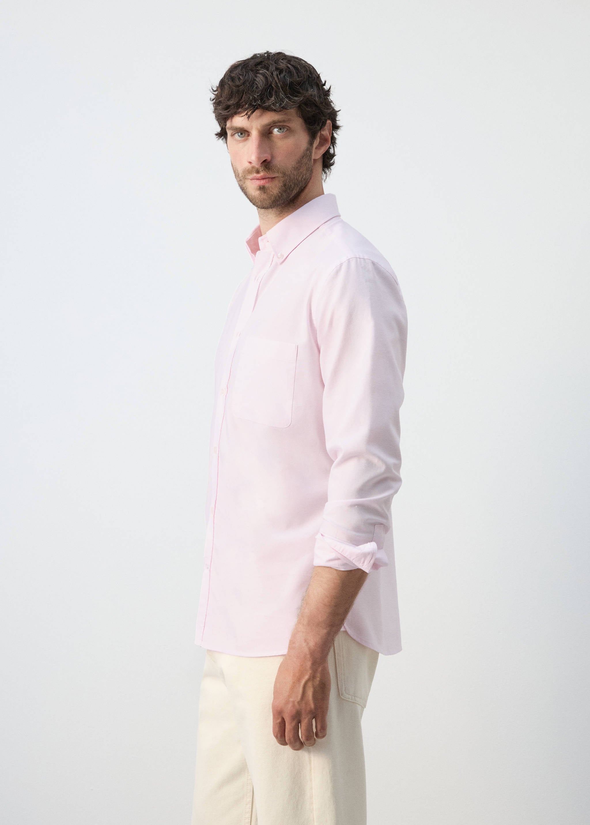 Mango shirt oxli in pastel pink-008