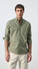 Mango shirt oxlir in green-002