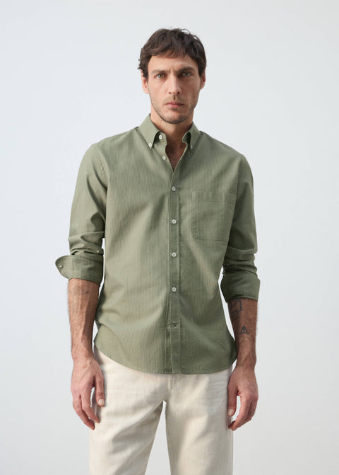 Mango shirt oxlir in green