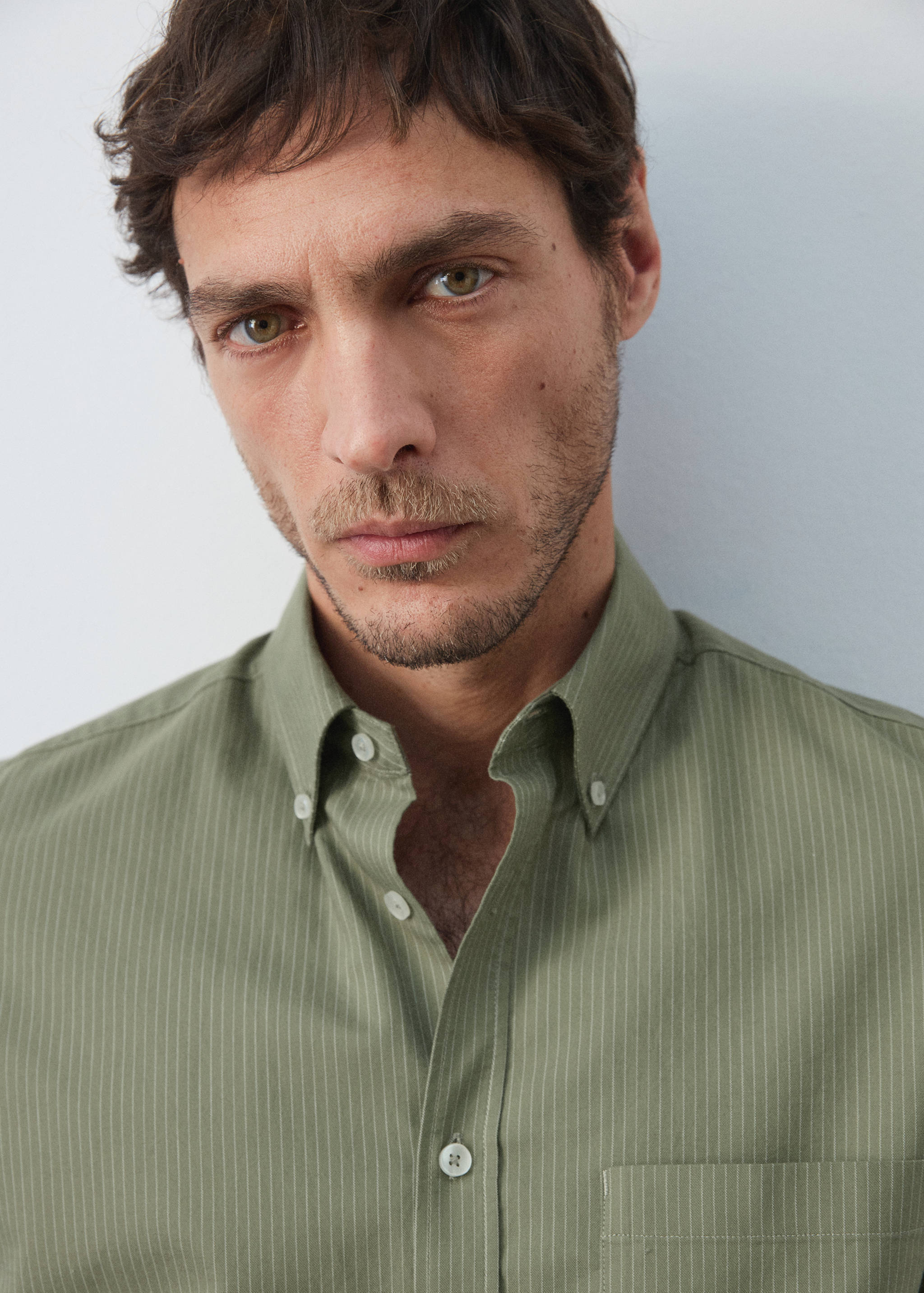 Mango shirt oxlir in green-004