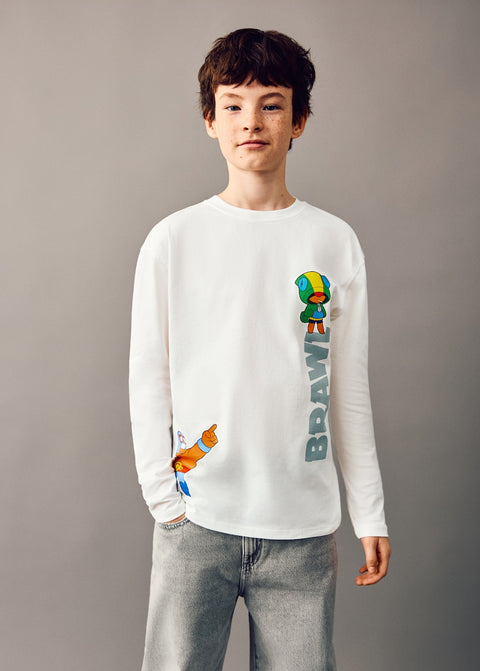 Mango t-shirt brawbraw in off white