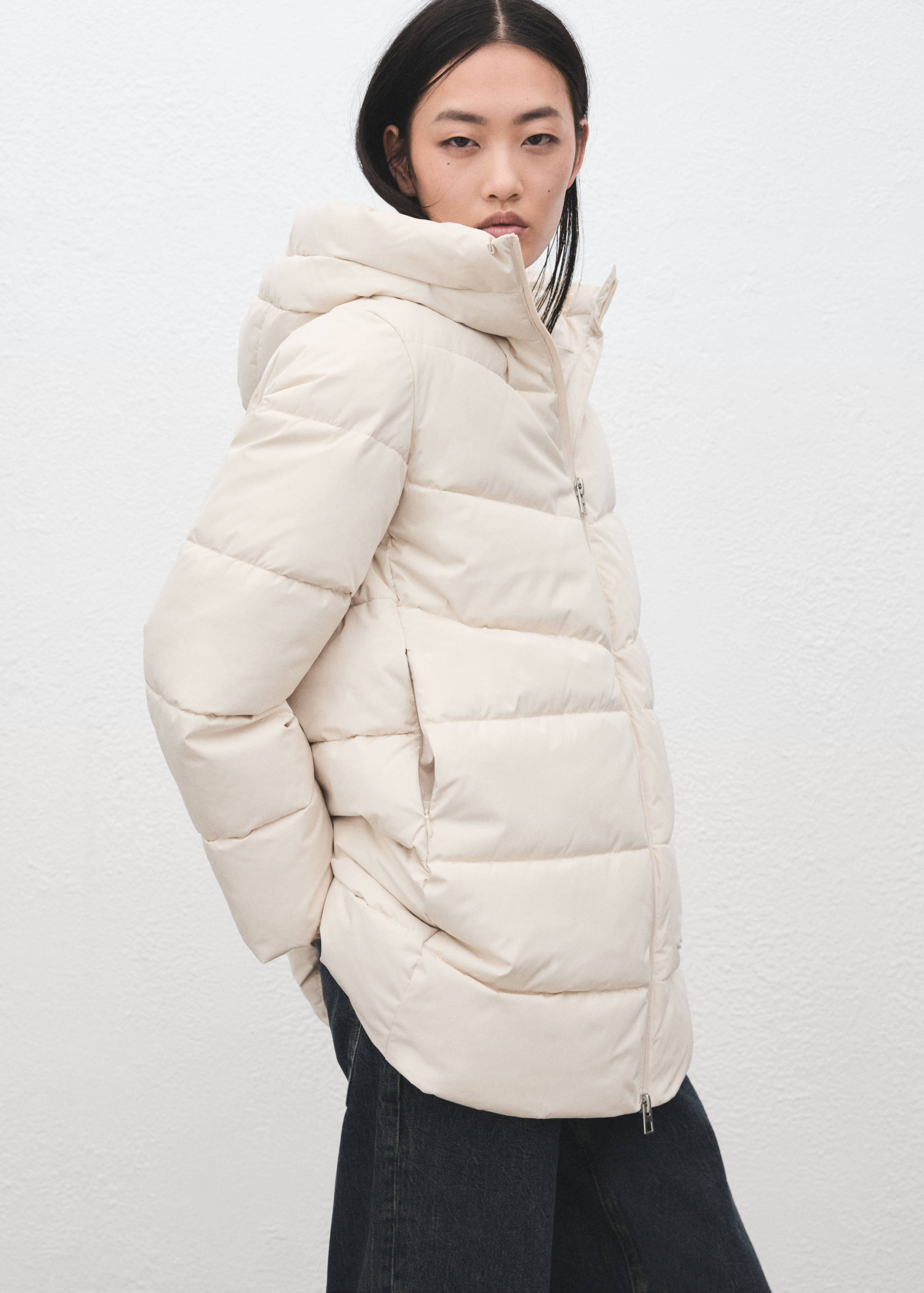 Mango puffer coat tokyo in off white-002