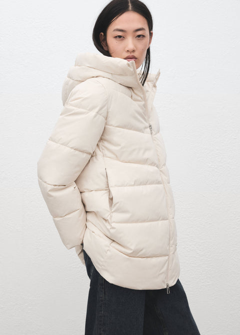 Mango puffer coat tokyo in off white