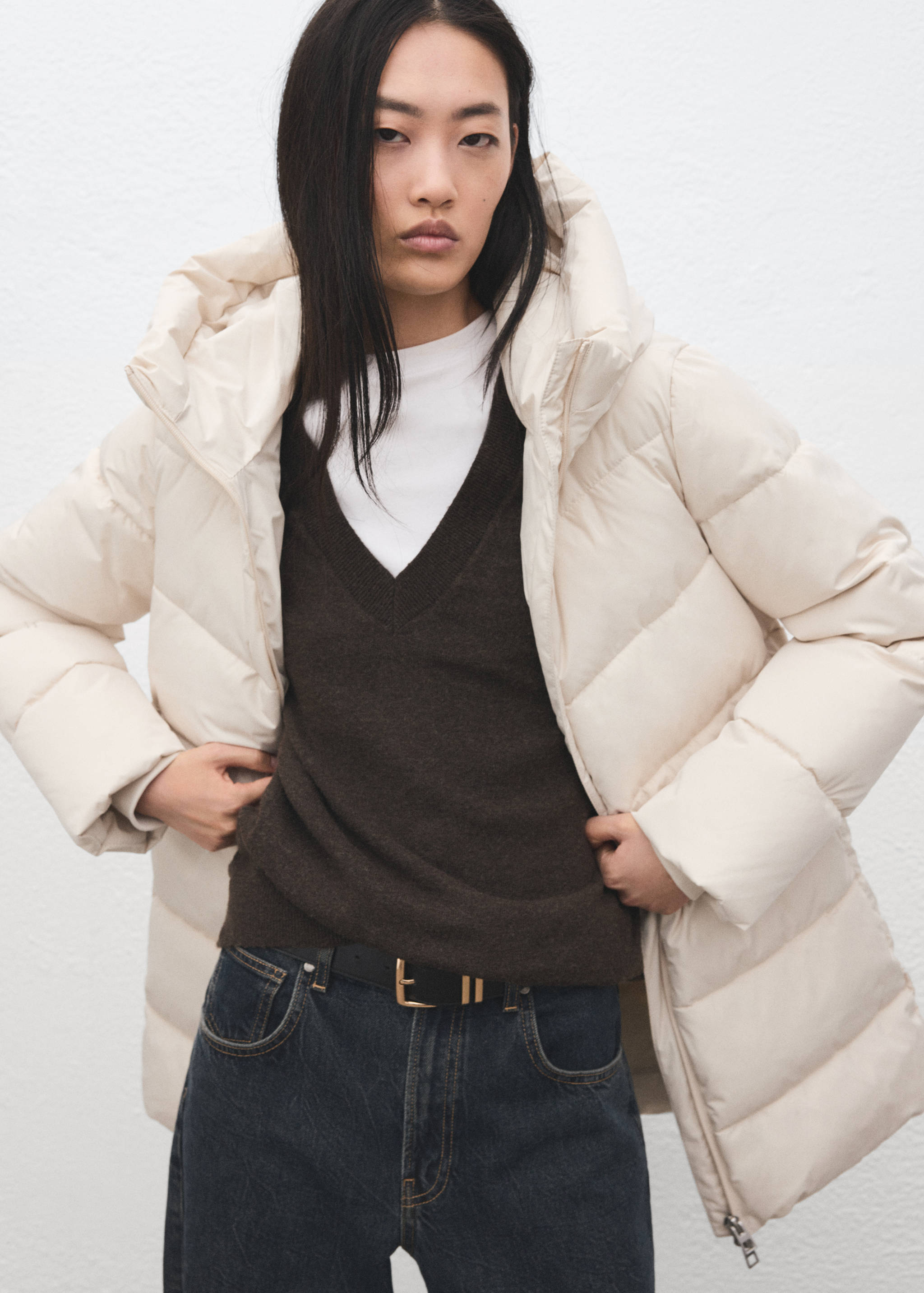 Mango puffer coat tokyo in off white-008