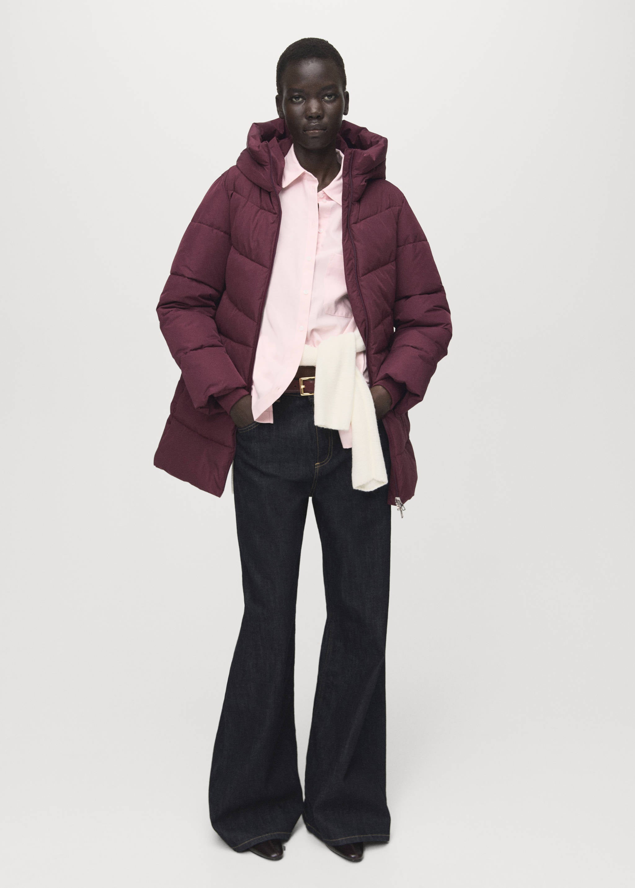 Mango puffer coat tokyo in garnet-001