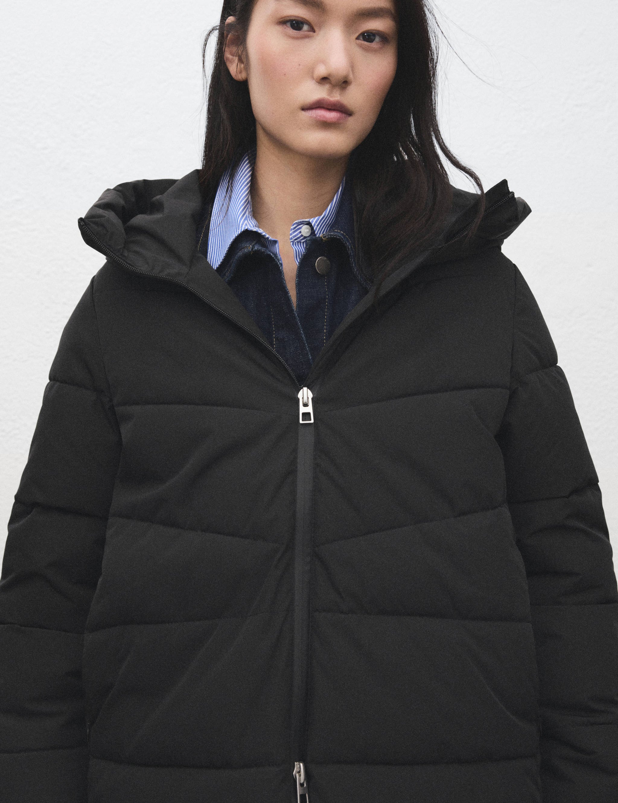 Mango puffer coat tokyo in black-002