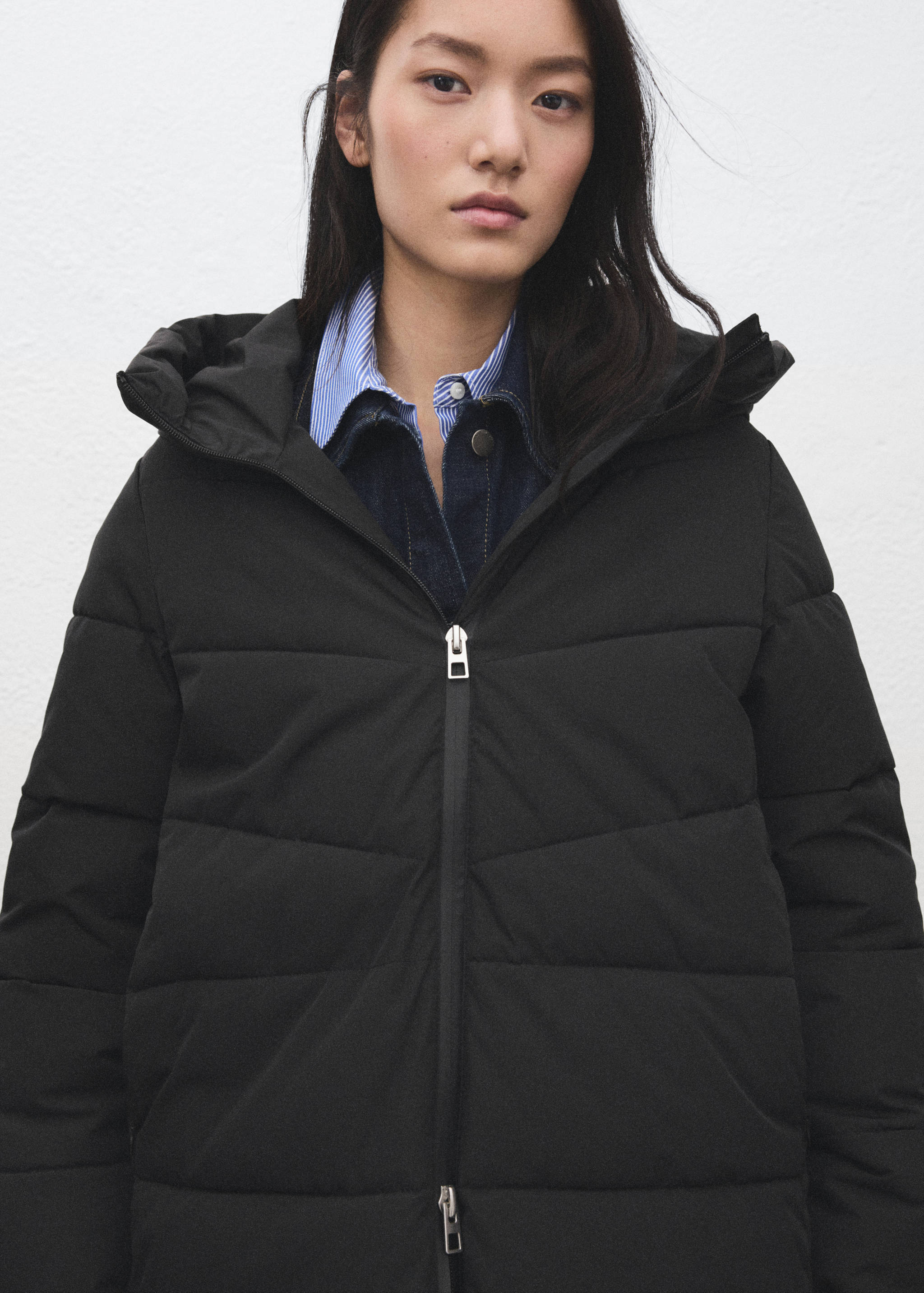 Mango puffer coat tokyo in black-002