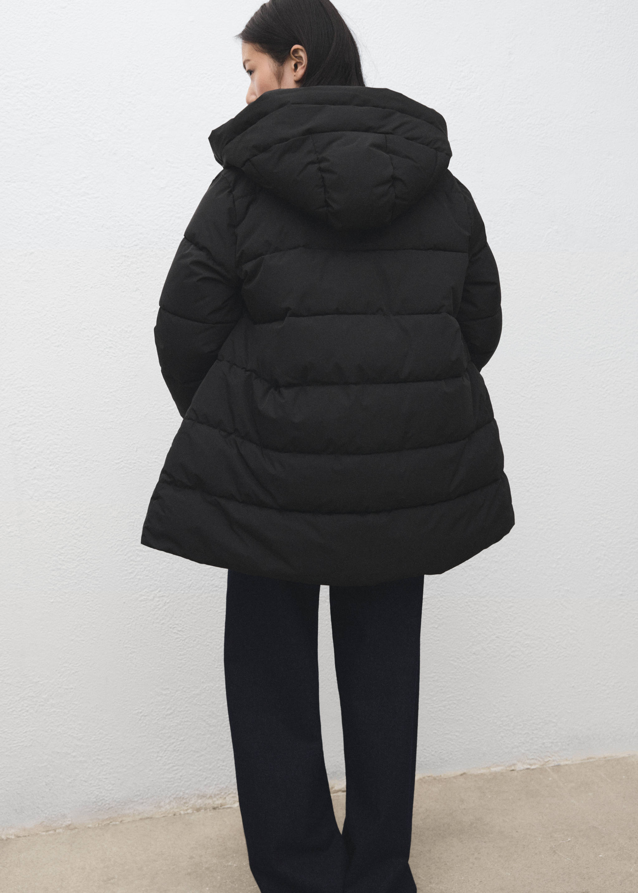 Mango puffer coat tokyo in black-003