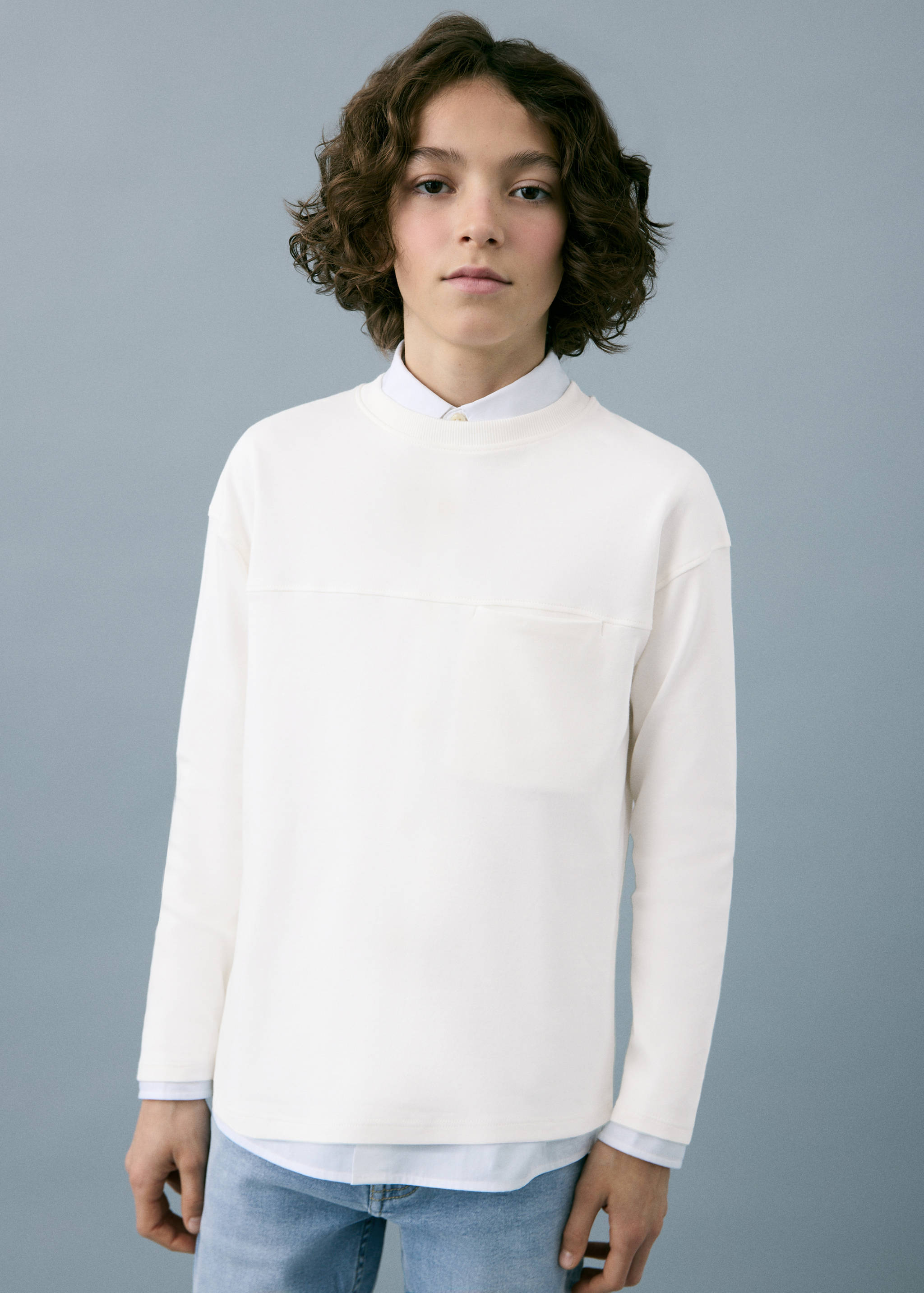 Mango t-shirt nubasic in off white-002
