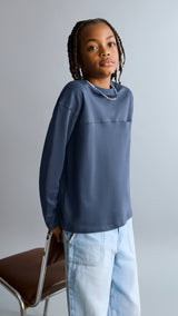Mango t-shirt nubasic in midnight blue-002