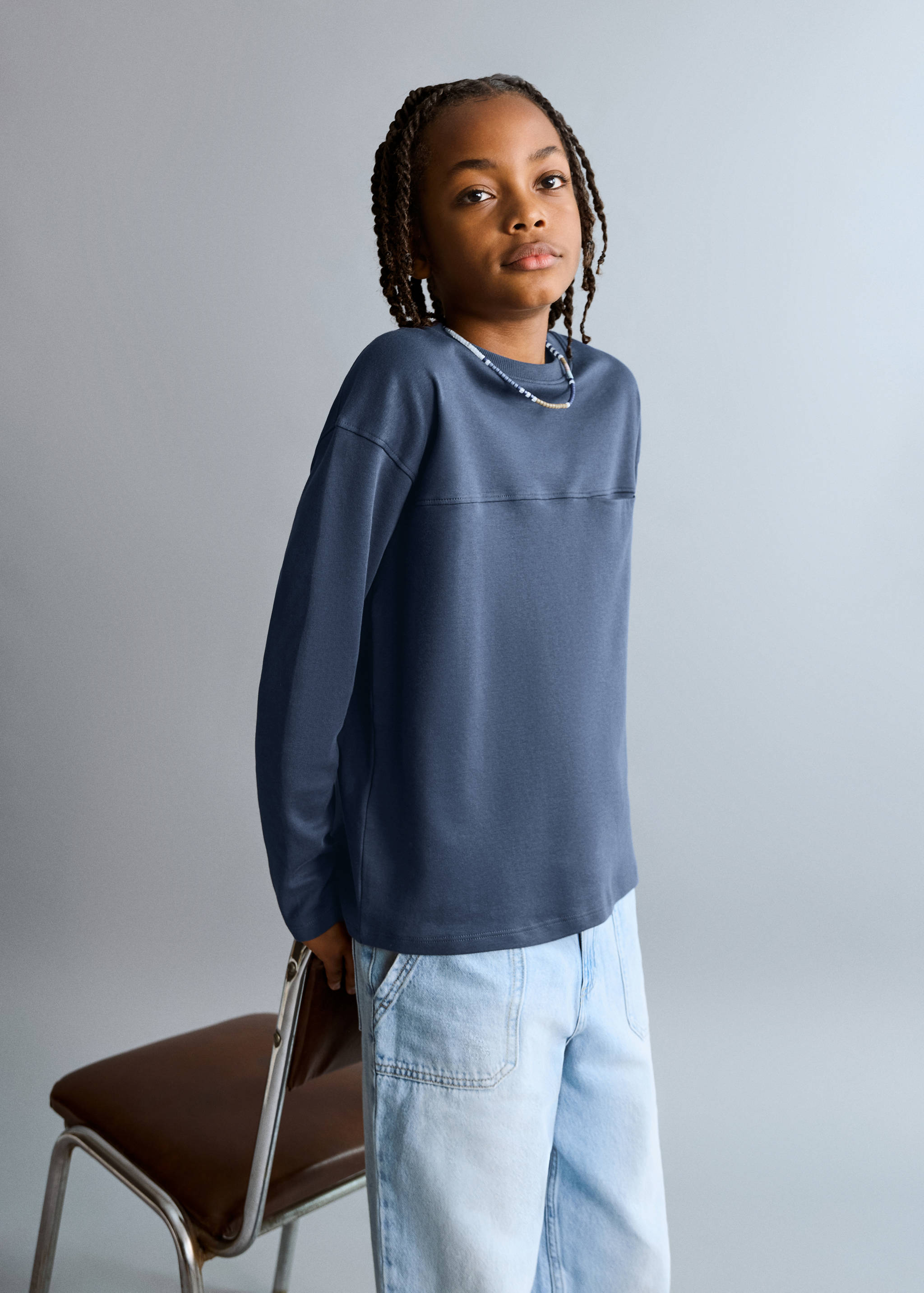 Mango t-shirt nubasic in midnight blue-002