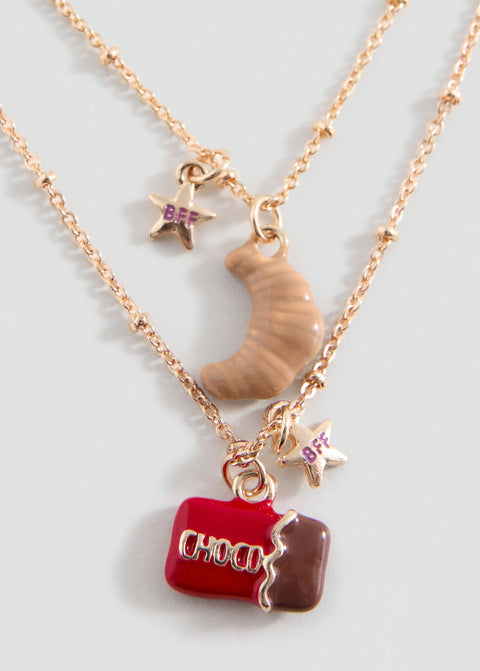 Mango necklace croisant in gold