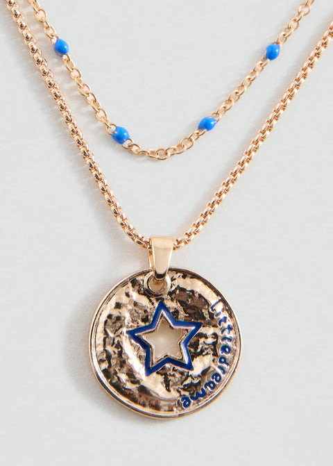 Mango necklace medal in gold