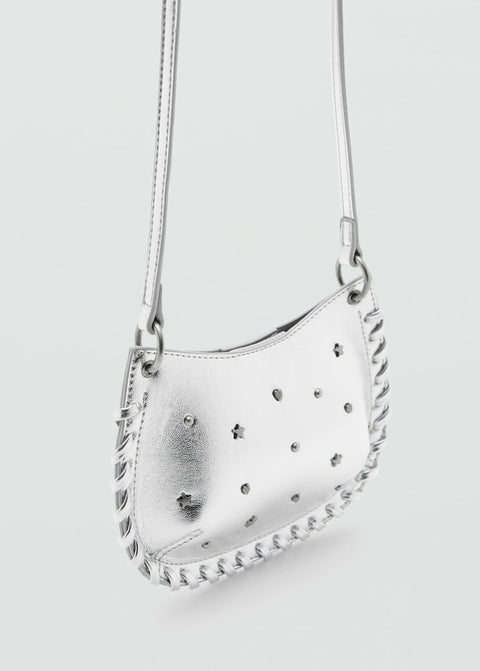 Mango mini bag silver in silver