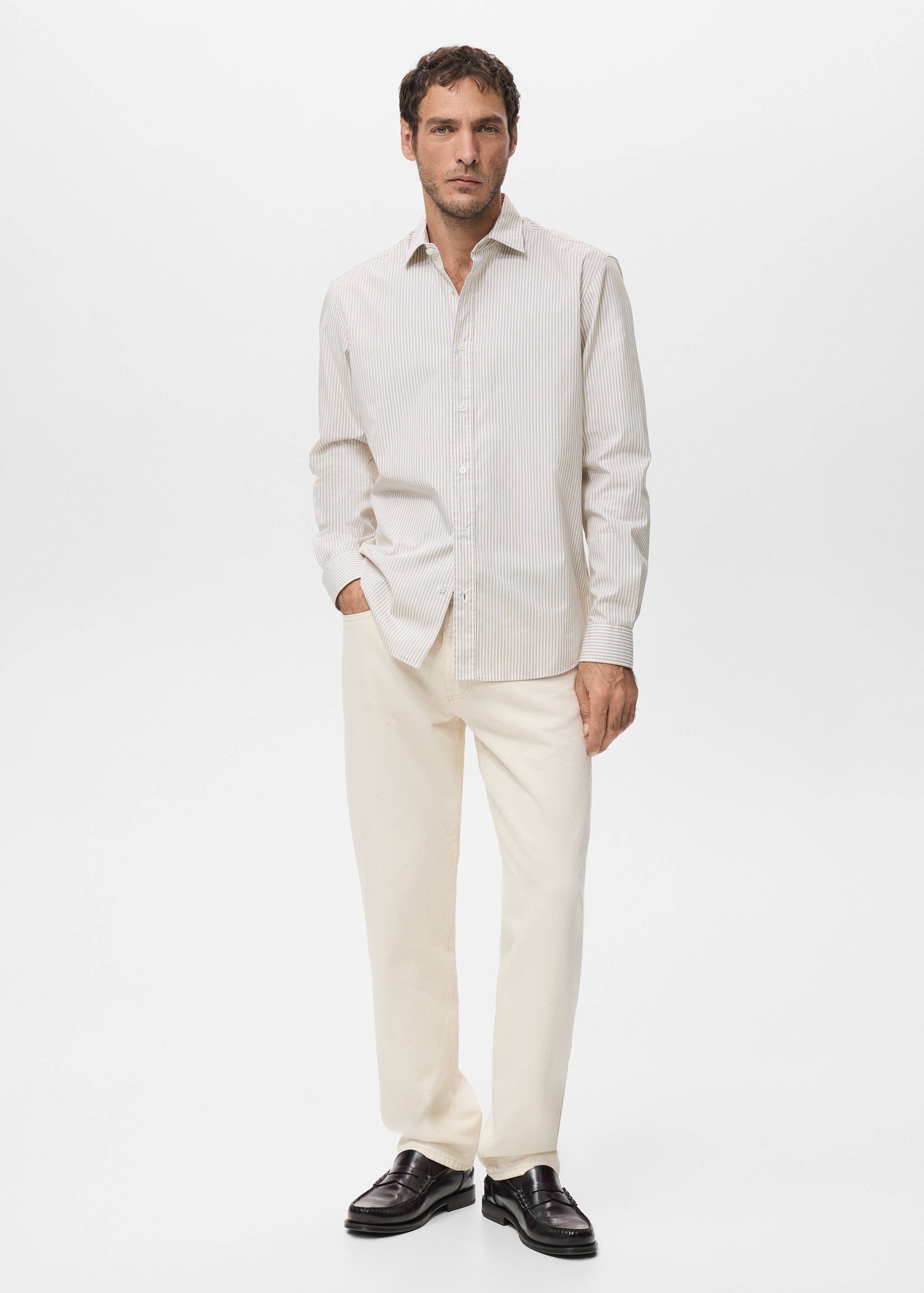 Mango shirt playr in camel-001