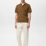 Mango shirt lino in tobacco-001