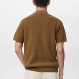 Mango shirt lino in tobacco-003