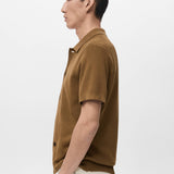 Mango shirt lino in tobacco-008