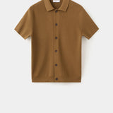 Mango shirt lino in tobacco-021