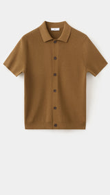 Mango shirt lino in tobacco-021