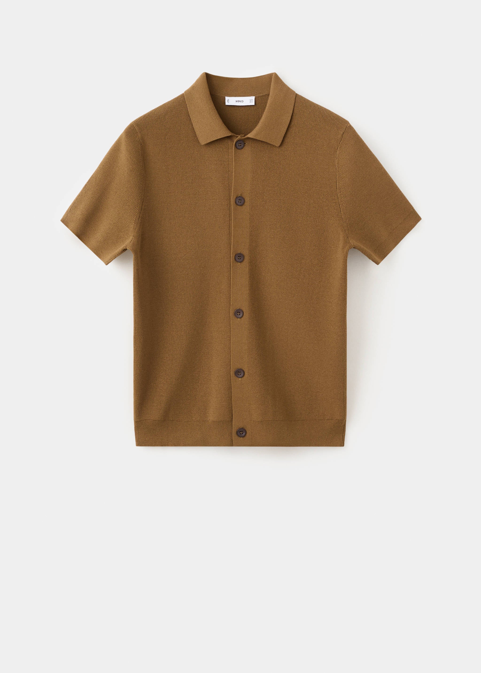 Mango shirt lino in tobacco-021