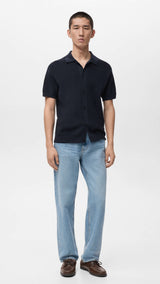 Mango shirt lino in navy-001