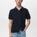 Mango shirt lino in navy-002