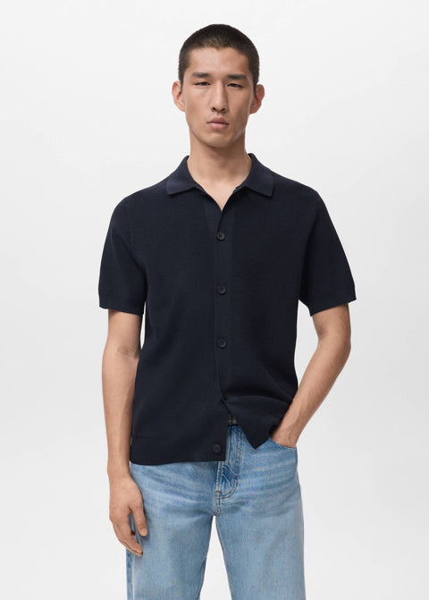 Mango shirt lino in navy