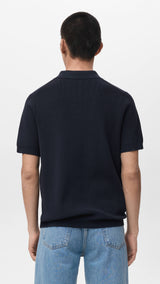 Mango shirt lino in navy-003