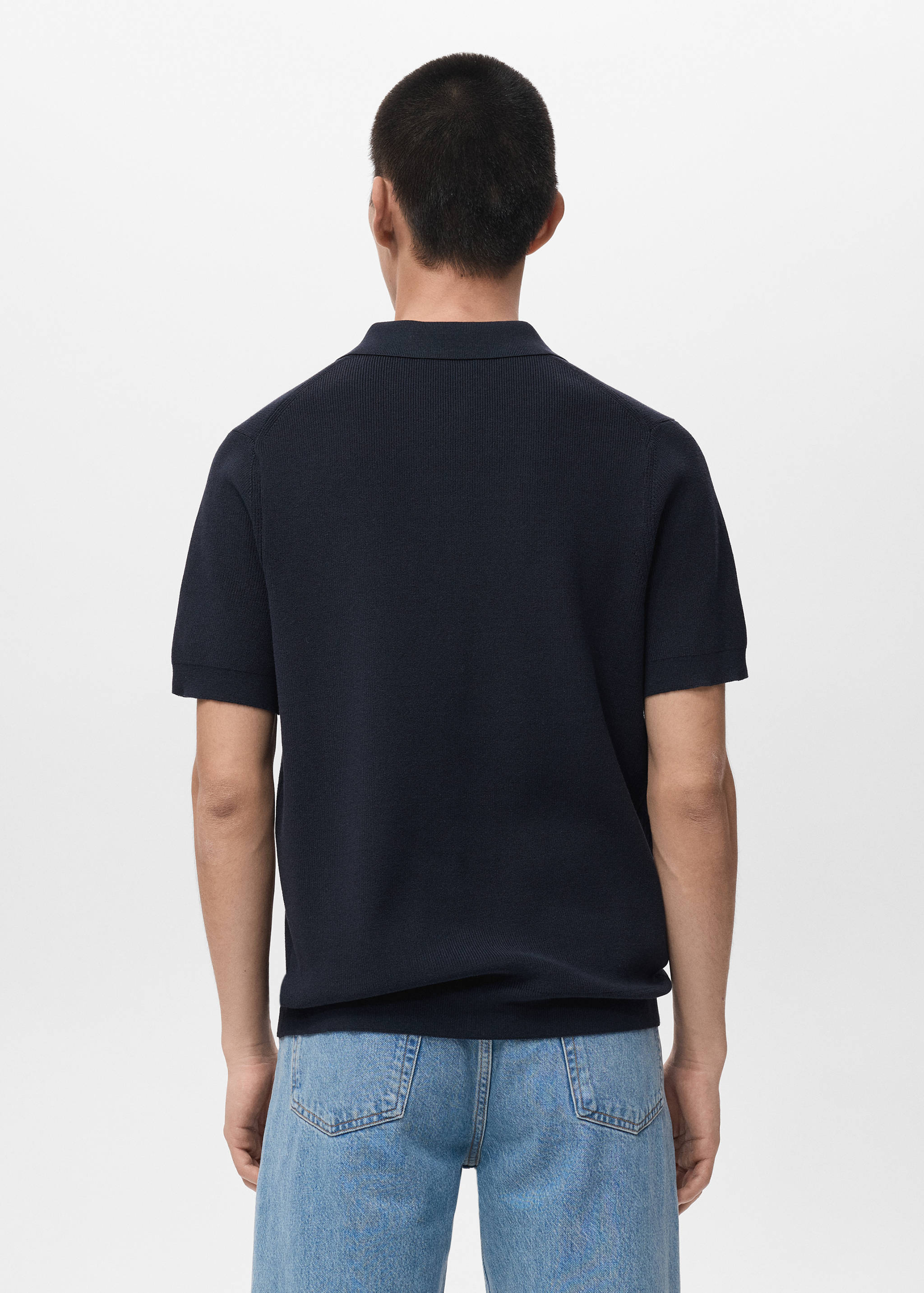 Mango shirt lino in navy-003