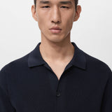 Mango shirt lino in navy-004