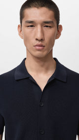 Mango shirt lino in navy-004